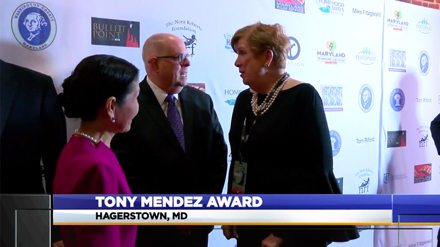 Gov. Hogan accepts Mendez Award at the Maryland International Film Festival